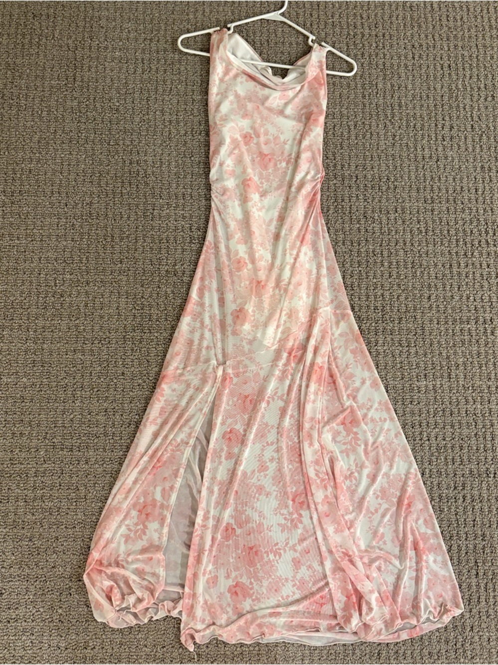 Altar'd State Pale Pink Floral Sleeveless Maxi Dress